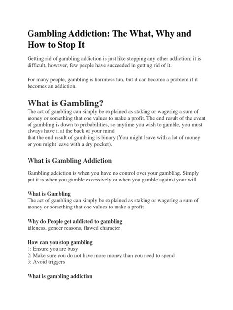 gambling addiction workbook pdf.